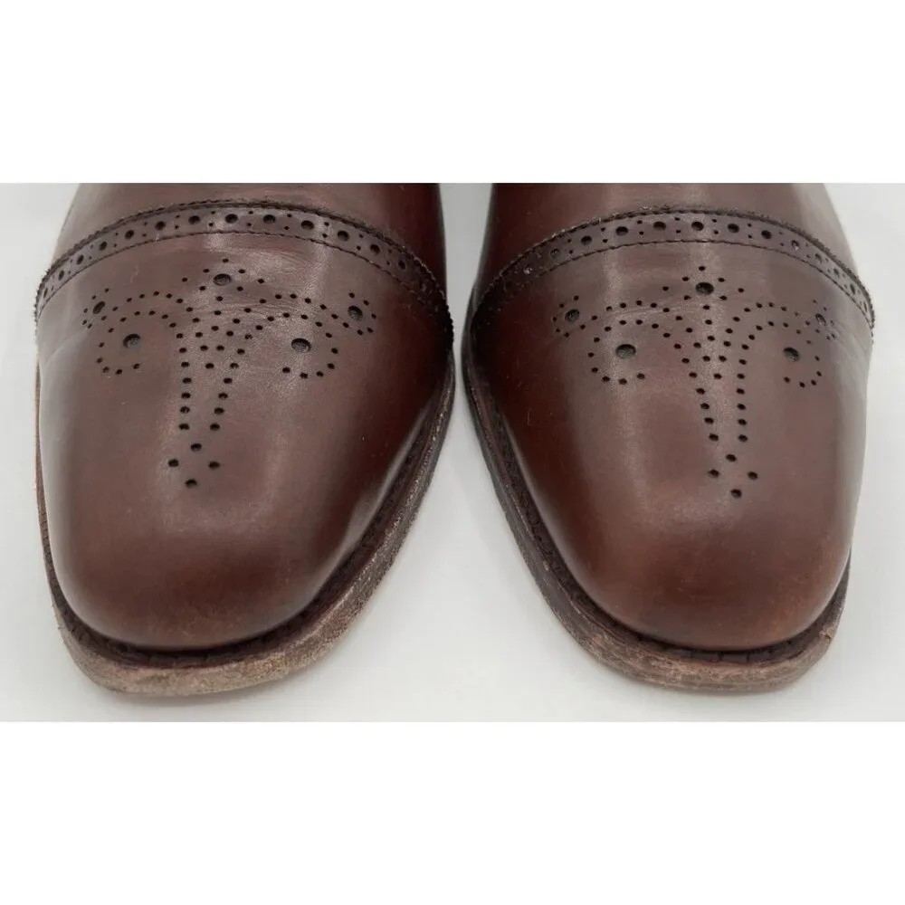 Allen Edmonds St. Johns Brown Leather Double Monk Strap Cap Toe Shoes Size 11D